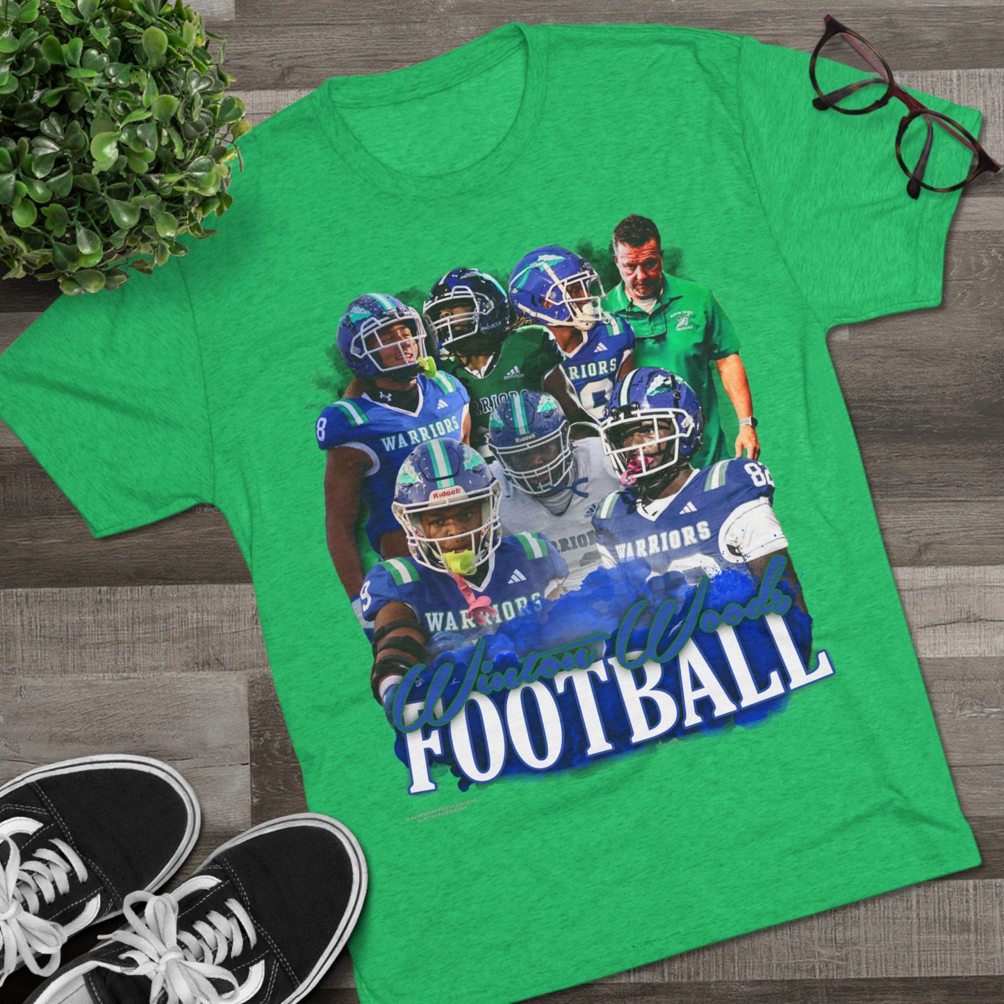 Winton Woods Football Tri-Blend Crew Tee