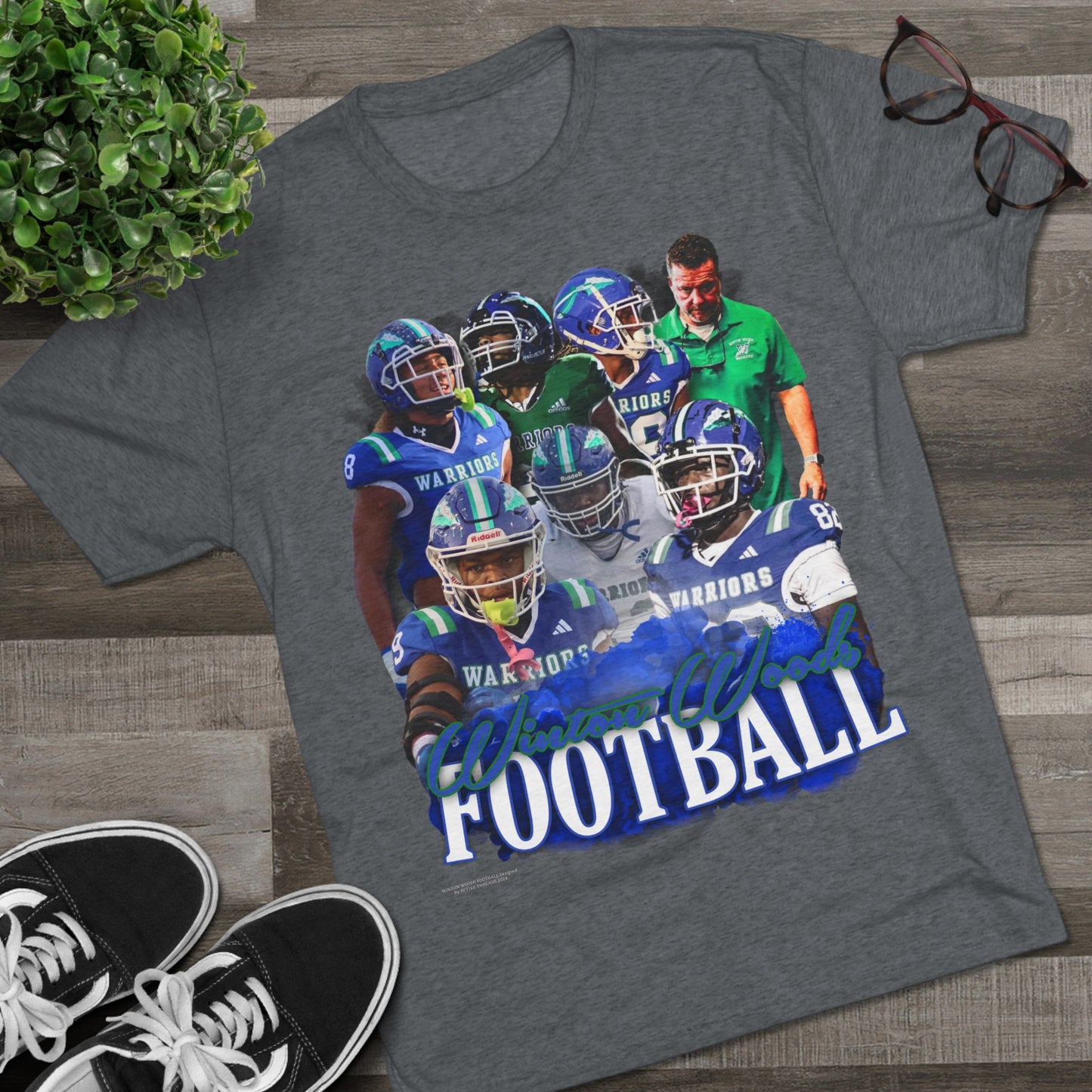 Winton Woods Football Tri-Blend Crew Tee
