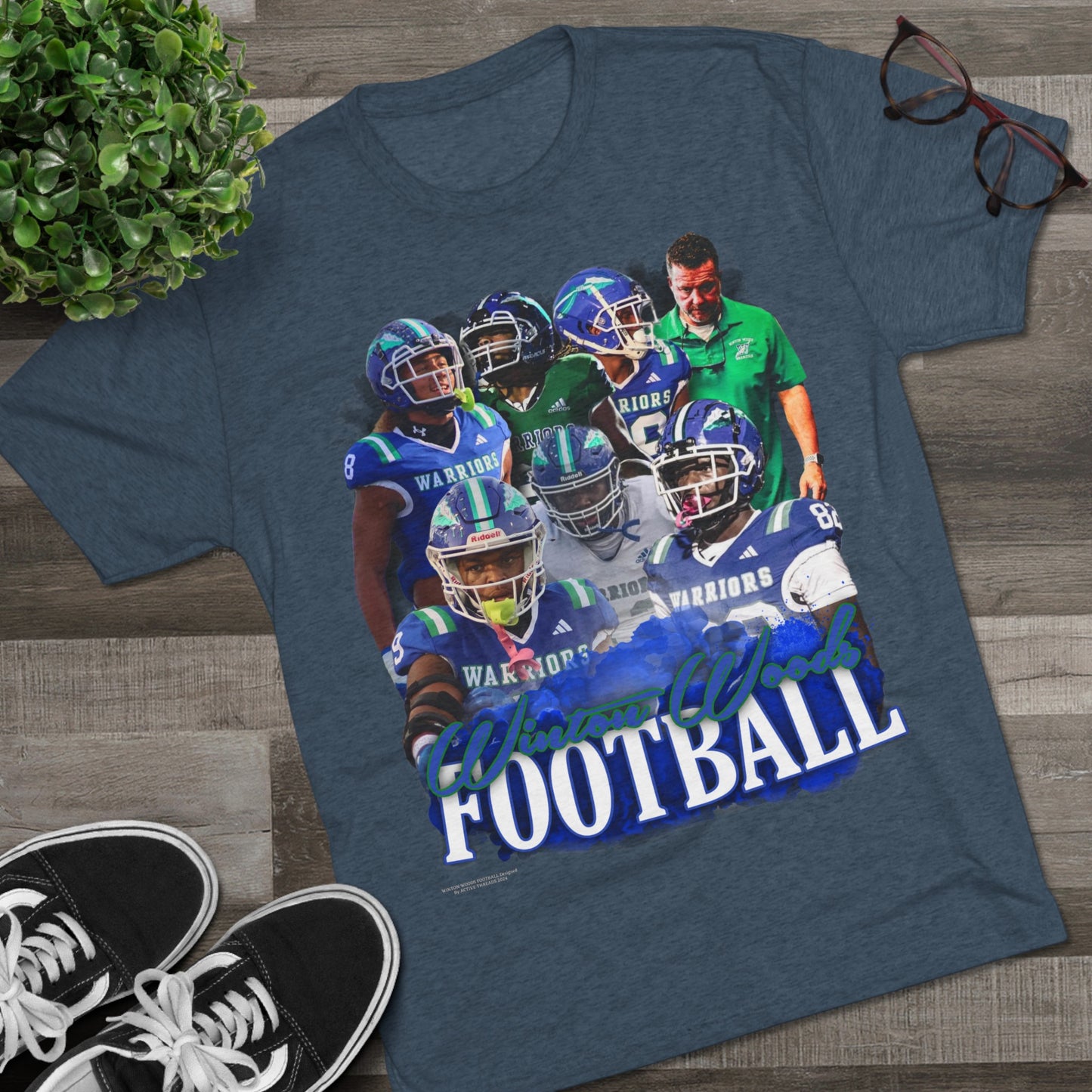 Winton Woods Football Tri-Blend Crew Tee